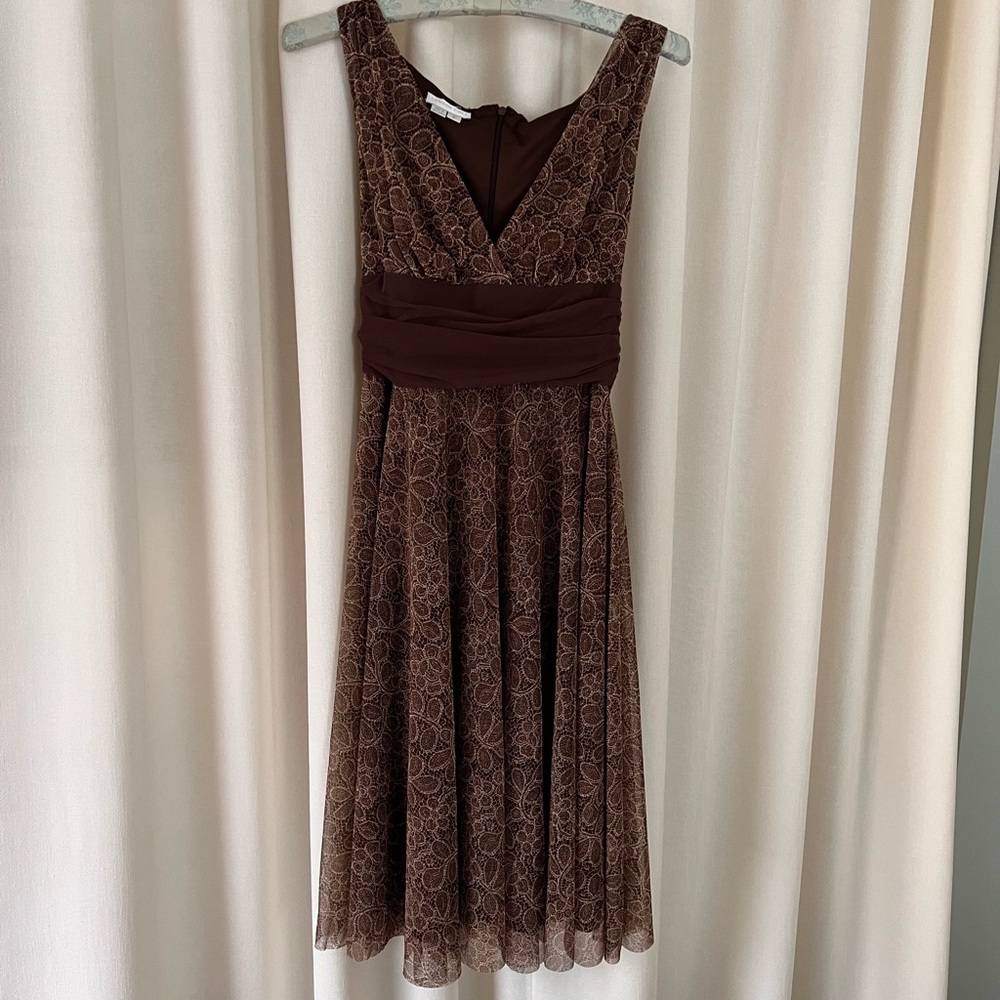 London Times Brown Vintage Dress